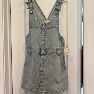 Free People Denim Overall Dress XS